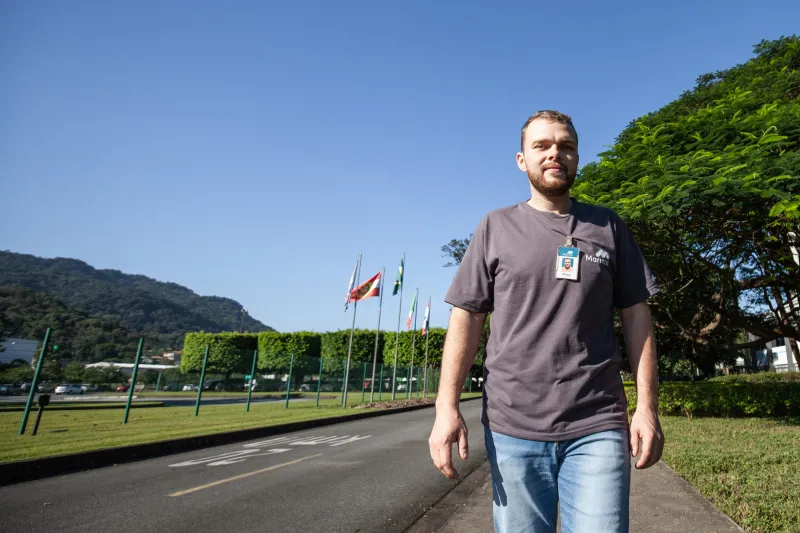 Dirceu Kickhoefel, de 25 anos, participa do programa na Marisol e já eliminou 33 quilos. Foto: Leo Laps