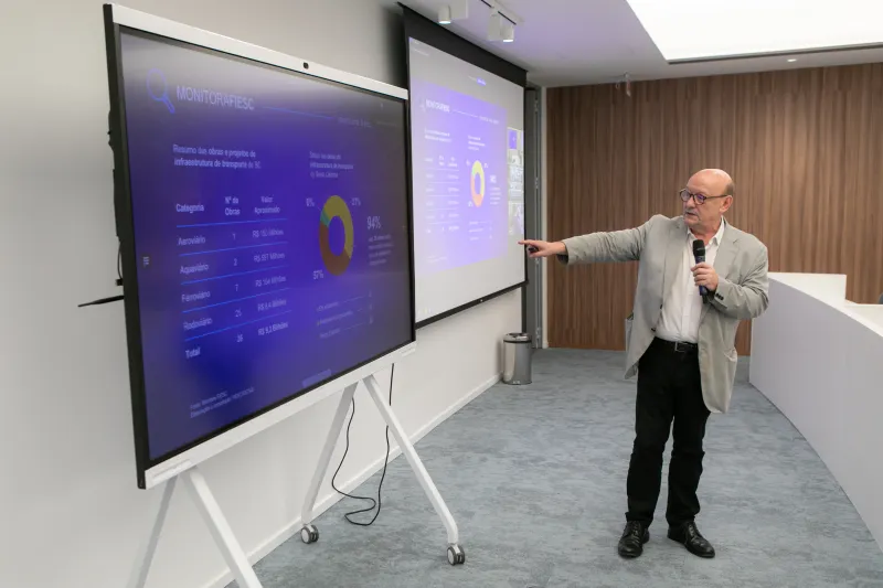 Presidente da Câmara de Transporte e Logística da FIESC, Egídio Martorano (foto: Filipe Scotti)