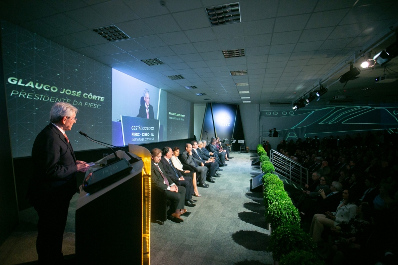 Empresário ainda destacou esforços da entidade nas áreas de inovação e ambiente institucional. Foto: Marcos Campos