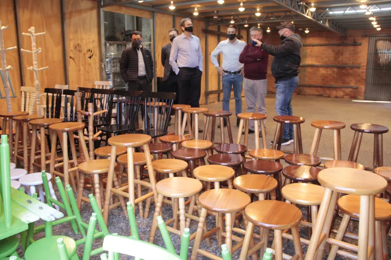 Visita à Móveis Incobel, em São José do Cedro. Foto: Ivan Ansolin