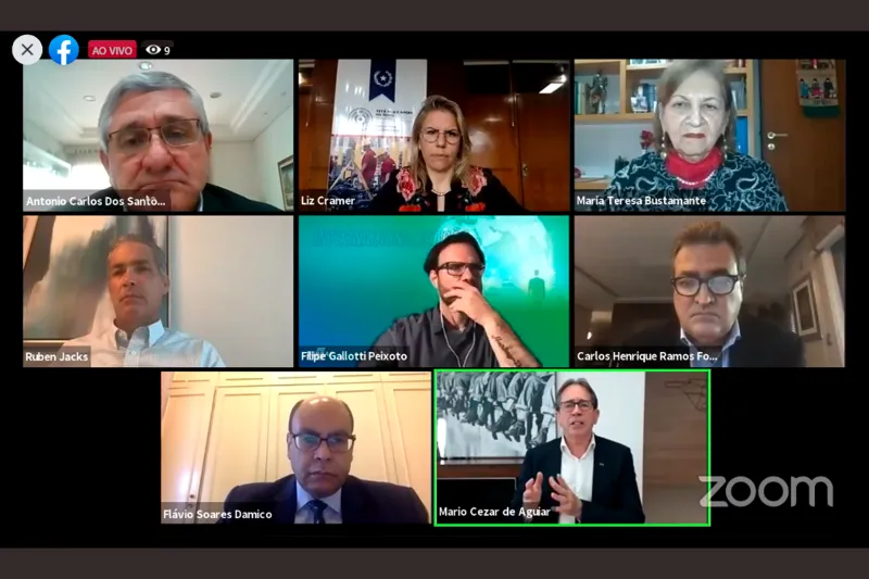 Webinar contou com a participação da ministra paraguaia de indústria e comércio e do embaixador brasileiro no Paraguai. Foto: Reprodução