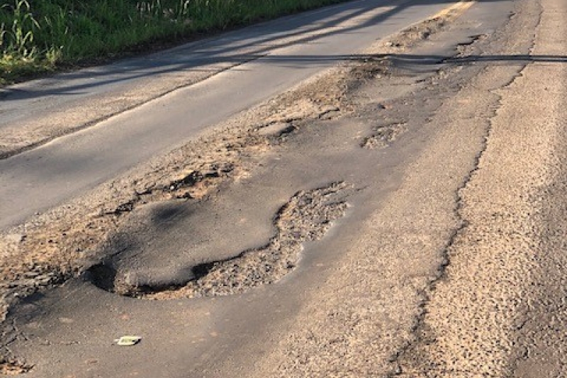 SC-283, km 169, no trecho que passa em Caibi, na divisa com a BR-158 (foto: Ricardo Saporiti)