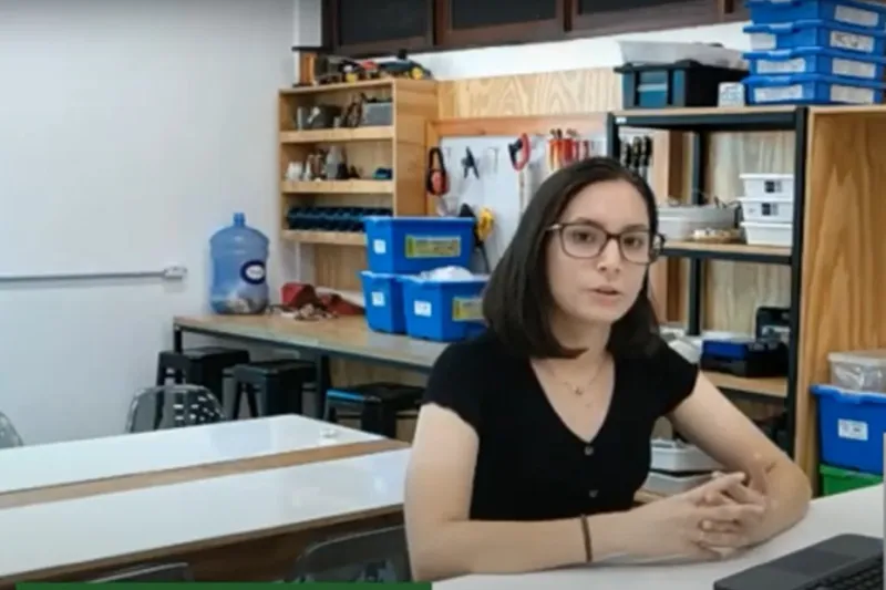 Apresentação do projeto Recycle Tree, de São José, terceiro lugar na categoria curso técnico