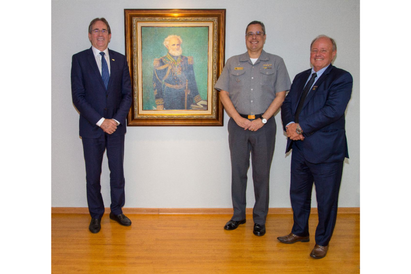 Encontro com o Contra-Almirante André Macedo, no Centro de Comunicação da Marinha (foto: divulgação Marinha)