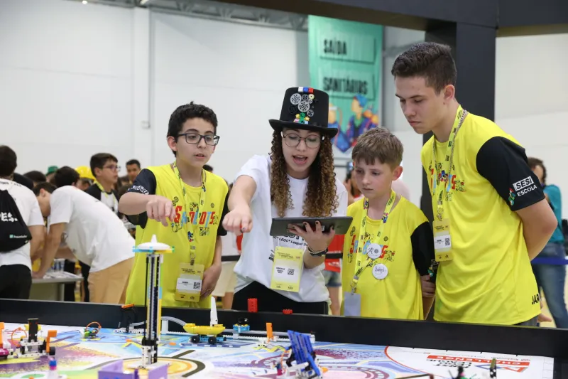 S Robots, de Jaraguá do Sul, treina para as disputas da FLL. Foto: André Kopsch