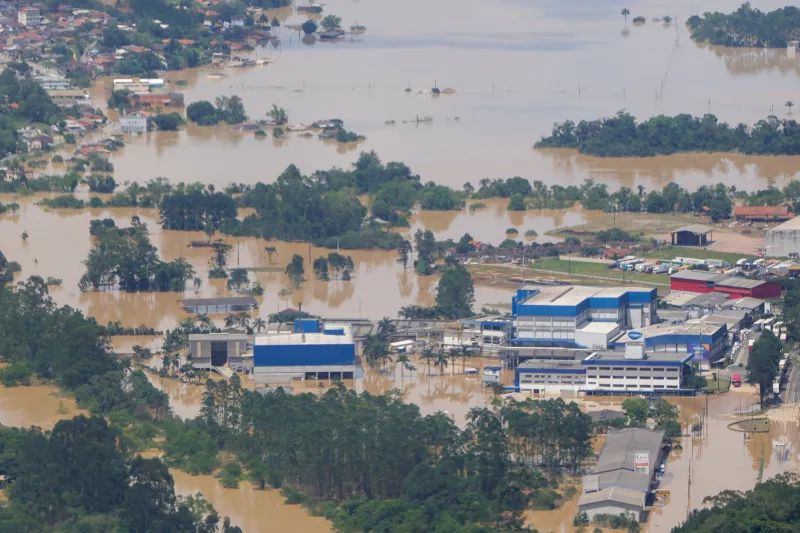 Rio do Oeste, no Alto Vale do Itajaí, neste domingo. Foto: Roberto Zacarias/SECOM