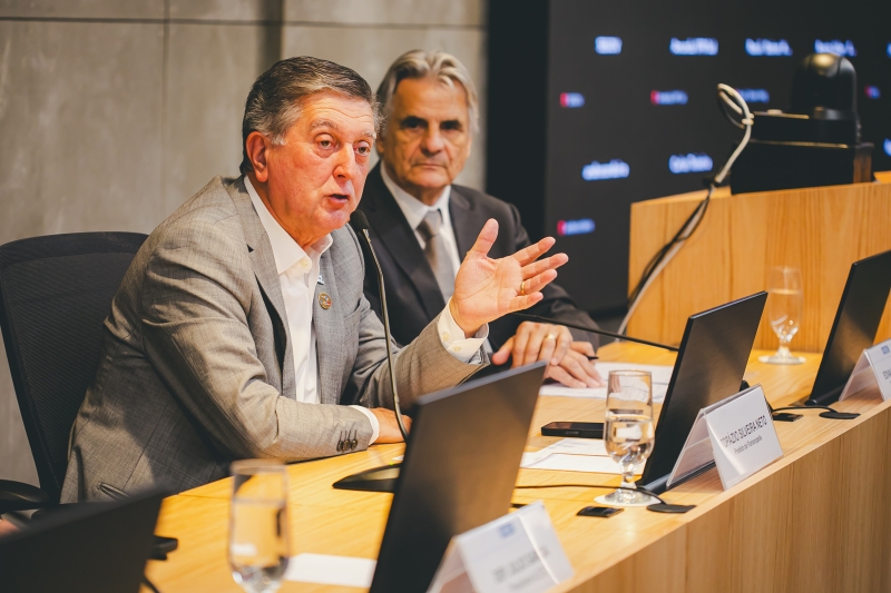 Topázio Neto, prefeito de Florianópolis, na FIESC (foto: Filipe Scotti)