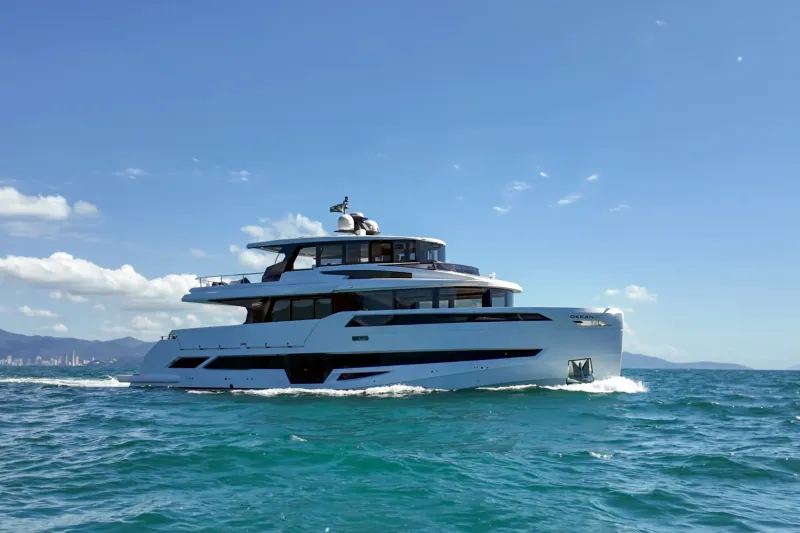 Iates e lanchas fabricados em Itajaí estão na pauta de exportação catarinense. (Foto: Divulgação/Okean)